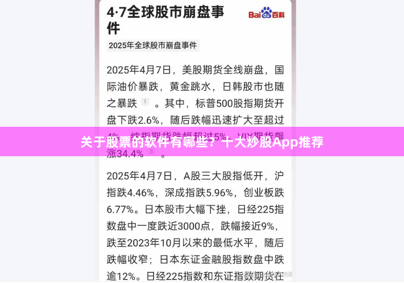 关于股票的软件有哪些？十大炒股App推荐